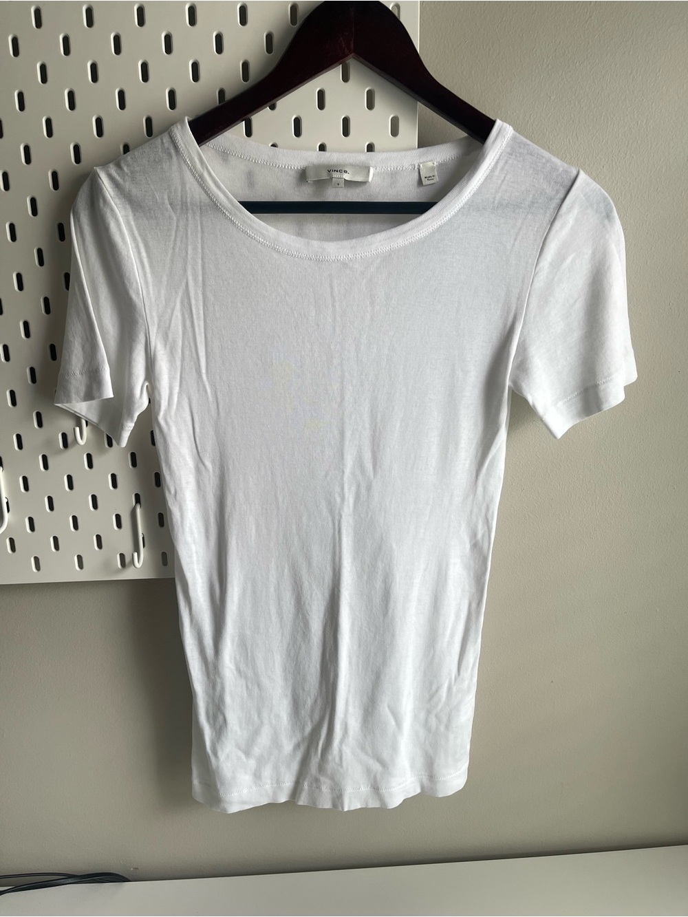 Vince White Scoop Neck Short Sleeve Tee 100%Pima Cotton
